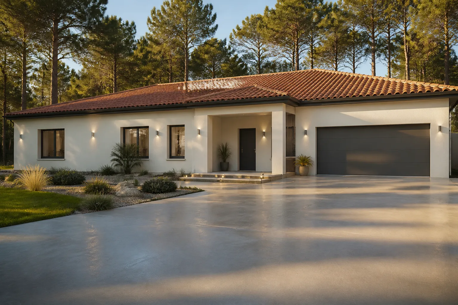 Chape fluide coulee sur plancher chauffant dans une maison neuve, Tonneins