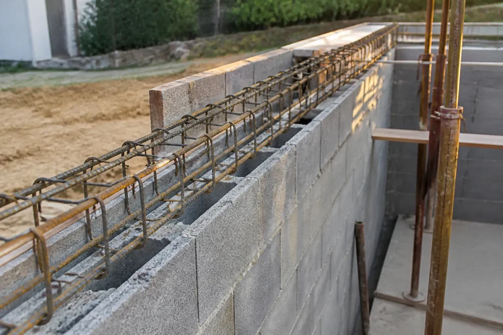 Ferraillage d un chainage horizontal en tete de mur
