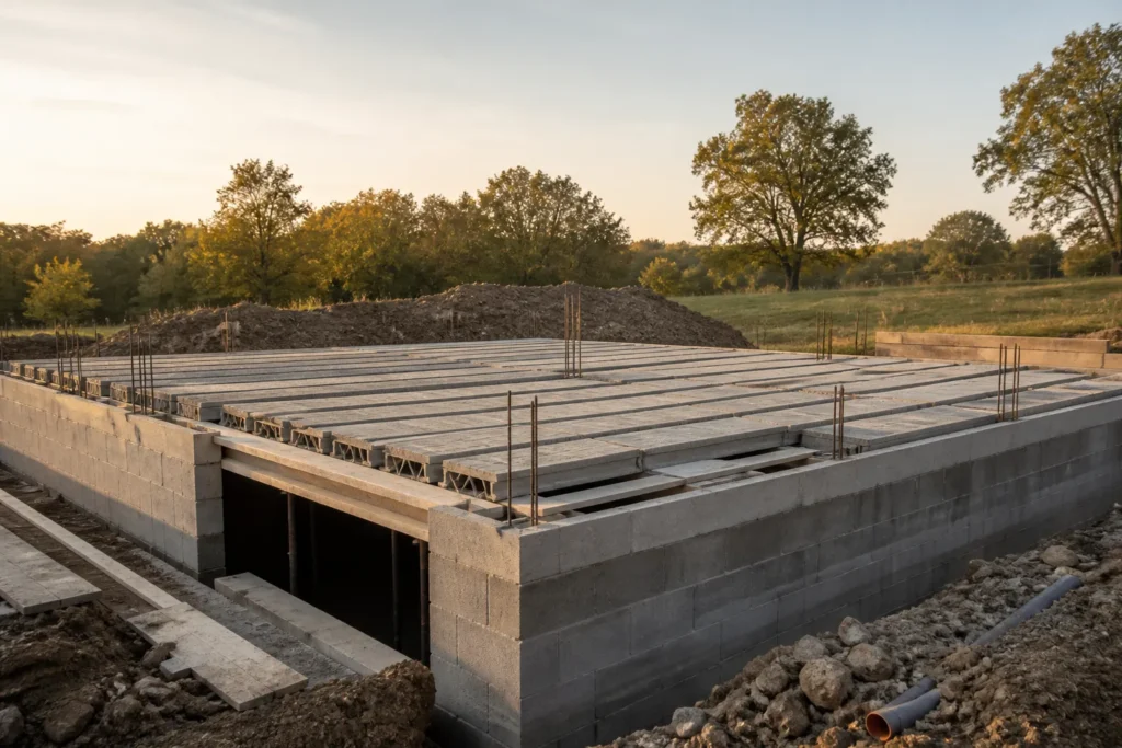 Vide sanitaire en construction avec plancher en hourdis