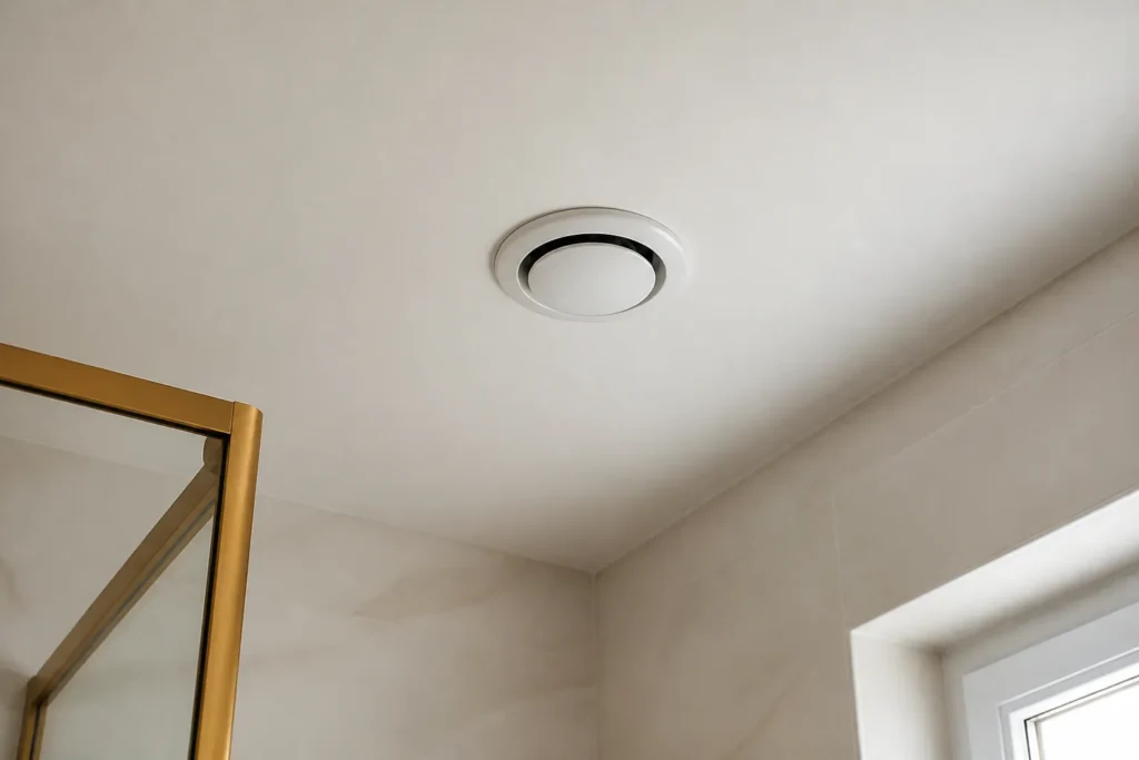 Bouche d extraction de ventilation au plafond d une salle de bains